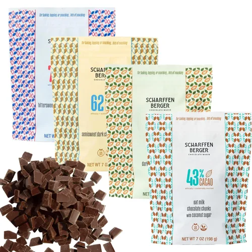 Vista 10 de Scharffen Berger Trozos de Chocolate para Hornear (7 onzas, paquete de 3) - Trozos de Chocolate Semi-Amargo Oscuro para Hornear, 70% Cacao, Sin