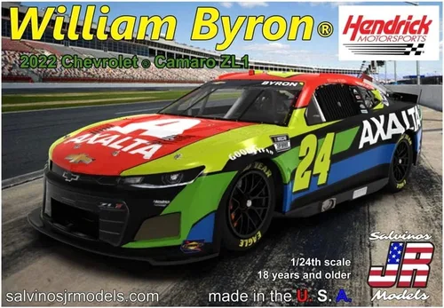 Vista 2 de Salvinos JR Models HMC2022WBP Escala 1/24 #24 William Byron 2022 Camaro ZL1 Kit de modelo de plástico - Requiere montaje