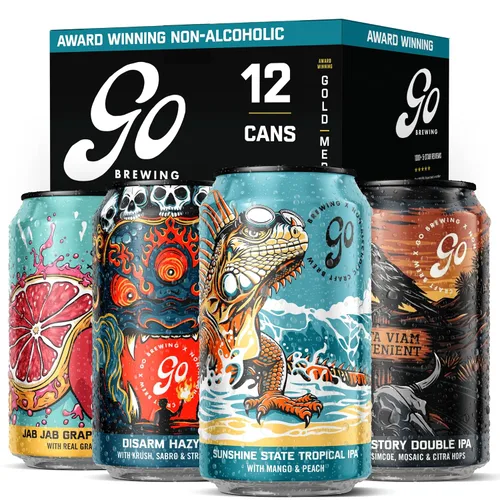 Vista 13 de Go Brewing Mixed Pack Variety, NA Beer, 12 Pack (12 oz)