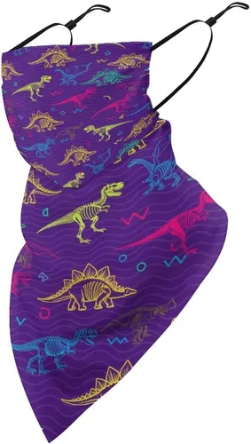 Vista 23 de Bufanda triangular reutilizable para la cara, bufanda con lazo para las orejas, bandana con protección solar UV