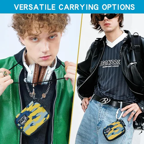 Vista 2 de Rough Enough - Cartera para adolescentes y niños, tarjetero con cordón para el cuello, cremallera, bolsillo para monedas, acordeón, lona
