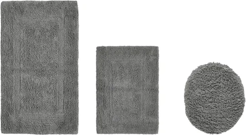 Vista 291 de Better Trends - Juego de 2 alfombras de baño 100% algodón, extra suaves, con borlas, de 17" x 24", alfombra de baño superabsorbente y reversible