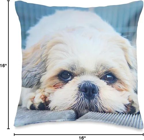 Vista 4 de Shih-Tzu - Almohada decorativa para mujer, diseño de cachorros de Shih tzu