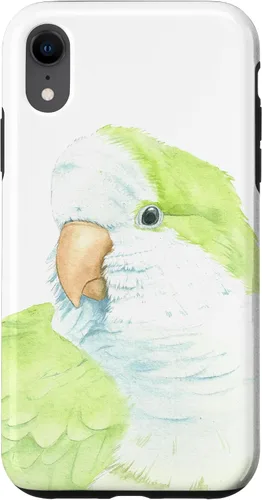 Vista 25 de iPhone 12 Pro Max monje perico quaker acuarela loro retrato caso