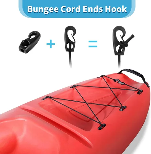 Vista 4 de CLIO Kit de aparejo de cubierta de kayak, cuerda elástica de 8 pies con extremos de cuerda elástica y anillo en D de pesca con tornillo 304 M6 y 6