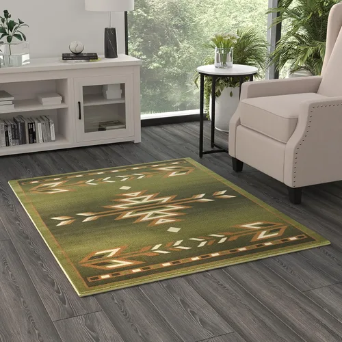 Vista 16 de Masada Masada Rugs Southwest - Alfombra nativa americana de 2 x 3 pies, color verde