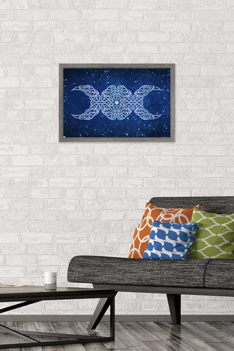 Vista 2 de Trends International Brigid Ashwood - Póster de pared de luna creciente, 22.4 pulgadas de largo x 14.7 pulgadas, versión enmarcada de madera