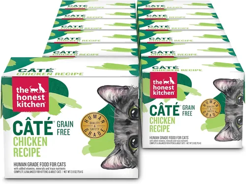 Vista 13 de The Honest Kitchen Comida húmeda de carne de res y pollo sin granos para gatos en salsa de caldo de huesos, paté de grado humano con carne de res