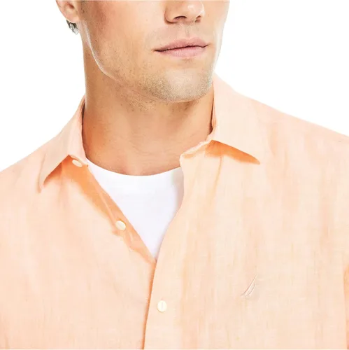 Vista 4 de Nautica Camisa de lino de ajuste clásico para hombre