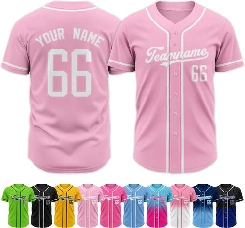 Vista 42 de Custom Baseball Jersey Stitched Personalized Name Number Baseball Shirts Sports Uniform for Men Women Boy