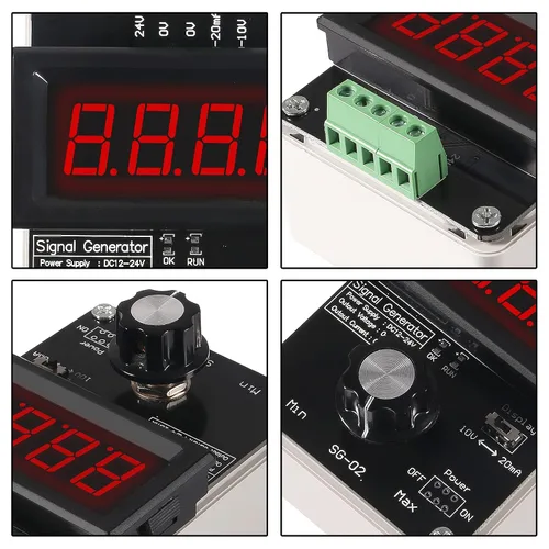 Vista 6 de Generador de señal ajustable de 4-20 mA,AITRIP DC 0-10V 0 4-20 mA Simulador analógico de voltaje de corriente para ajuste de valor, panel PLC LED