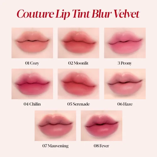 Vista 6 de Espoir Couture Lip Tint Blur Velvet #3 Peony 0.19 onzas Lápiz labial líquido de color borroso natural Tinte labial de fijación a prueba