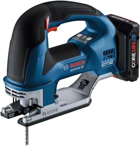 Vista 3 de BOSCH GST18V-60CN Sierra de calar con mango superior conectado sin escobillas de 18 V, 3,800 SPM, luz LED, cambio de hoja sin herramientas