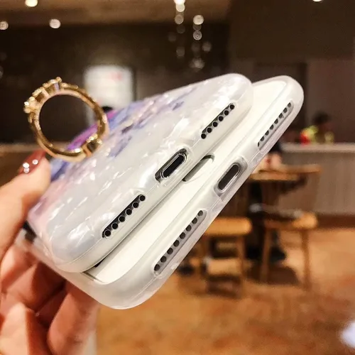 Vista 7 de Qokey Funda compatible con iPhone 11 de 6.1 pulgadas, diseño floral transparente para mujer con soporte de anillo giratorio de 360 grados, funda