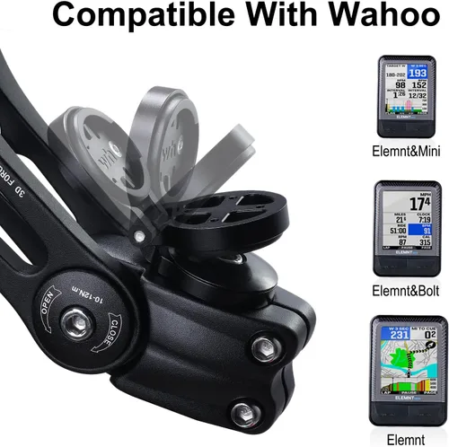 Vista 5 de Soporte de vástago de bicicleta ajustable hacia fuera Soporte de computadora delantero para Wahoo Soporte de tapa superior para soporte