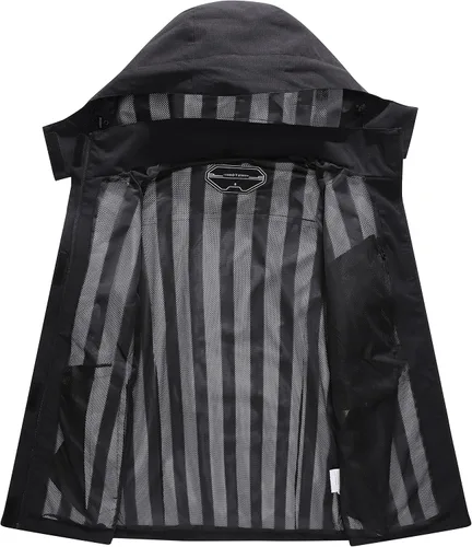 Vista 3 de OTU Chaqueta impermeable para mujer ligera impermeable con capucha para senderismo viajes al exterior