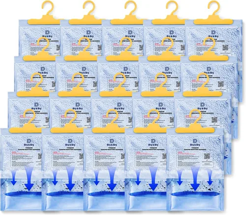 Vista 15 de Dry & Dry Paquete de 6 deshumidificadores absorbentes de humedad para el hogar, deshumidificadores para sótano para dormitorio, pequeños