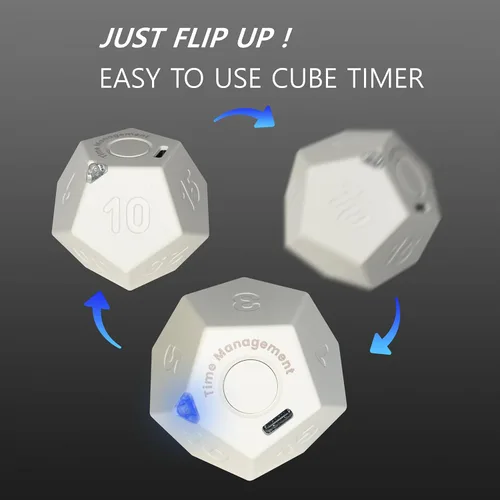 Vista 2 de Cube Pomodoro Timer, Temporizador Recargable Pequeño y Lindo, Temporizador para Niños y Aula, Cocina, Cocinar, Ejercicio y Estudio con Cuenta