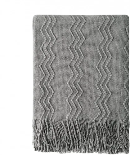 Vista 56 de Bourina Manta de punto decorativa con textura, unicolor y suave, para sofá, 50 x 60 pulgadas, almendra Knitted Throw Blanket 50x60 Inches, Soft