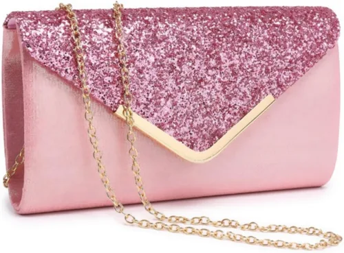 Vista 8 de Dasein Bolsos de noche para mujer, bolsos de mano formales para bodas, fiestas, bailes, bolsos con correa para el hombro y solapa con purpurina