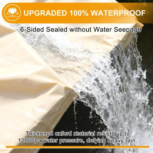 Vista 4 de HDCAXKJ Fundas impermeables para muebles de patio, funda para tumbona para exteriores, funda resistente con cremallera, resistente a la intemperie