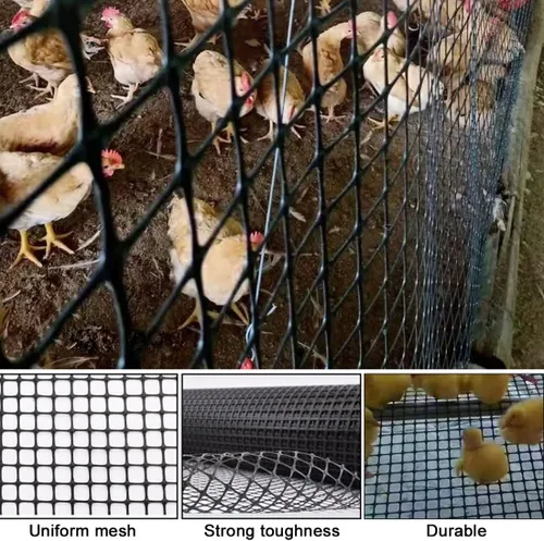 Vista 5 de Valla de plástico para jardín, barrera para animales, 3.28 x 66 pies, valla de plástico duro resistente, rollo de valla temporal de seguridad Negro