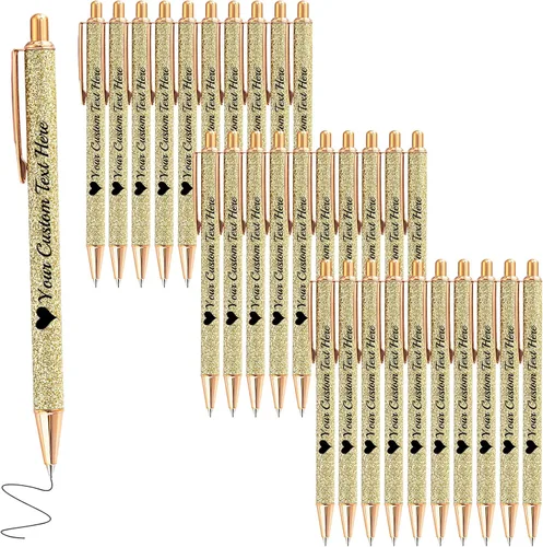 Vista 54 de Bolígrafos de purpurina personalizados con nombre impreso, bolígrafo personalizado con barril de metal, retráctil, bonito y elegante, regalos