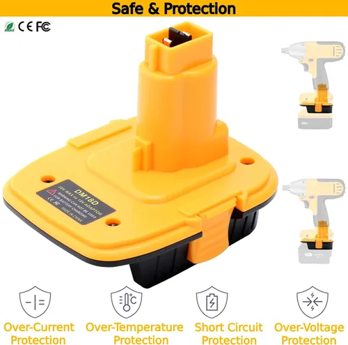 Vista 6 de Tulepowceeng Paquete de 2 adaptadores de batería DM18D compatibles con herramientas Dewalt de 18V, convertidor compatible con Dewalt de 20V