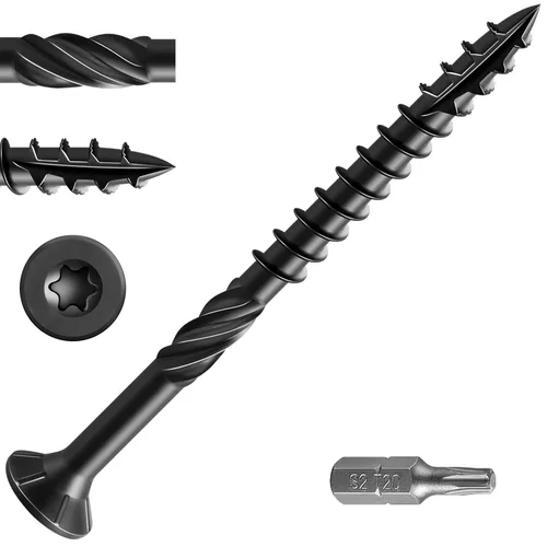 Vista 42 de Wensilon 5/16 * 3" Tornillos negros para cubierta, (piezas) 2 libras. Tornillos de madera para exterior, resistentes a la oxidación