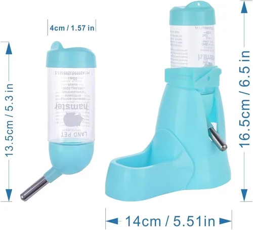 Vista 6 de Guardians Botella de agua de hámster, botella automática para beber Little Pet con base de contenedor de alimentos, choza, botellas de alimentación