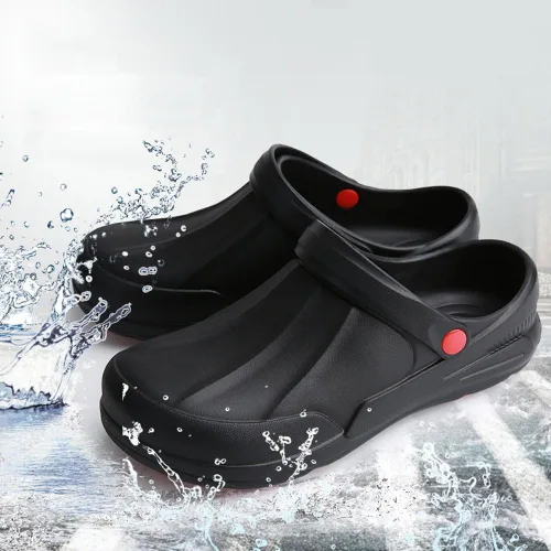 Vista 3 de Zapatos de chef para hombres y mujeres, zapatos de cocina antideslizantes, zapatos de trabajo impermeables a prueba de aceite, resistentes al agua