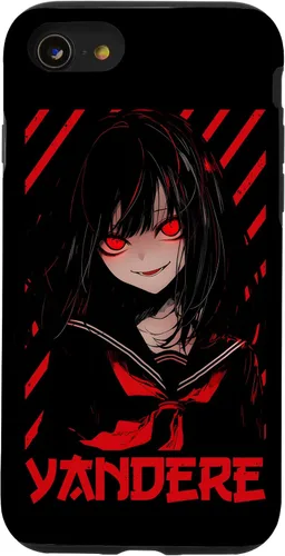 Vista 18 de Funda para iPhone 16 Yandere Anime Girl Kawaii Emo Goth Otaku Anime Manga Lover