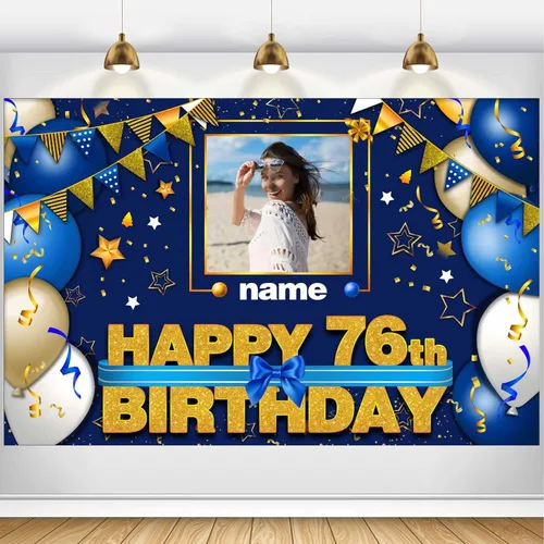 Vista 76 de Pancarta Personalizada de Decoraciones de Feliz Cumpleaños 101 - Telón de Fondo de 101 Años para Mujeres Hombres Niños Niñas Suministros de Fiesta