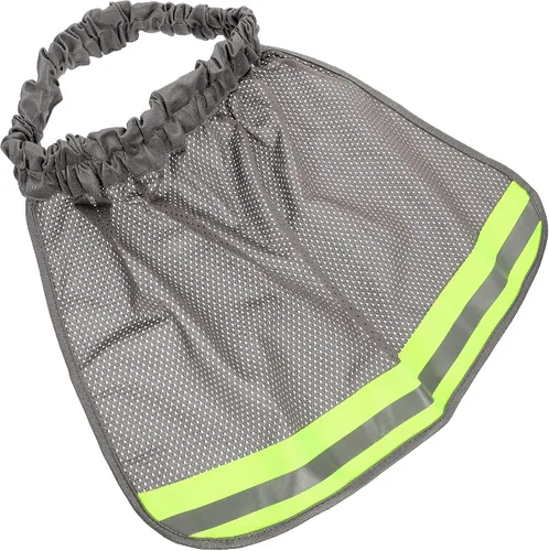 Vista 4 de Sombrero duro de malla de poliéster con visera completa, visera reflectante para el cuello Gris