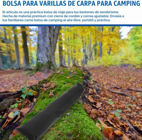 Vista 7 de LIOOBO Bolsa de poste de tienda: Bolsa de transporte de bastones de trekking Funda de repuesto para bastón, bolsa de almacenamiento larga portátil