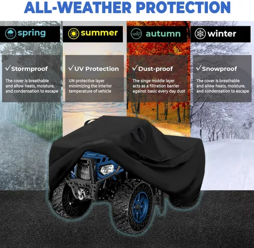 Vista 5 de Cubierta para ATV con asas y hebilla - Para todo tipo de clima - Cubierta para ATV al aire libre - Protección de alta resistencia - Para 4