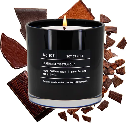 Vista 19 de Lulu Candles After Dark - Teca Caoba Vela Perfumada de Soja de Lujo en Frasco Vertida a Mano en los EE.UU. Altamente Perfumada y Duradera