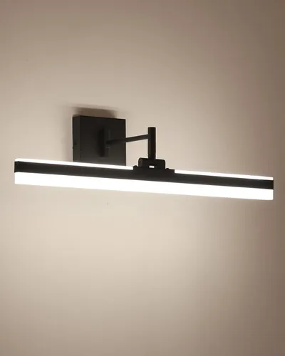 Vista 9 de Moderna lámpara de tocador negra ajustable LED para baño sobre espejo giratorio (negro, 23.6 pulgadas, 5CCT regulable)