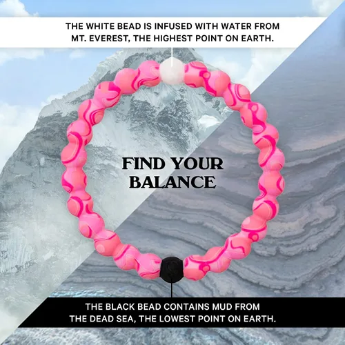 Vista 3 de Lokai Silicone Beaded Bracelet for Breast Cancer Awareness - Silicone Jewelry Fashion Bracelet Slides-On for Comfortable Fit - Breast Cancer