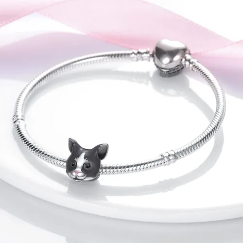 Vista 2 de MULA Dijes de plata de ley 925 para pulseras y collares, lindos gatos, perros, elefantes, animales, familia, colgantes, joyas, regalos para mujeres