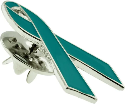 Vista 12 de PinMart Awareness - Pin de solapa esmaltado – Pin de cinta chapado en níquel y oro – Cinta de prevención y conciencia – Broche de joyería con parte