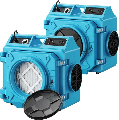 Vista 13 de Depurador de aire con filtración de 3 etapas, máquina de aire HEPA de 550 CFM apilable negativo, limpiador de aire con MERV10, carbono, H13 HEPA