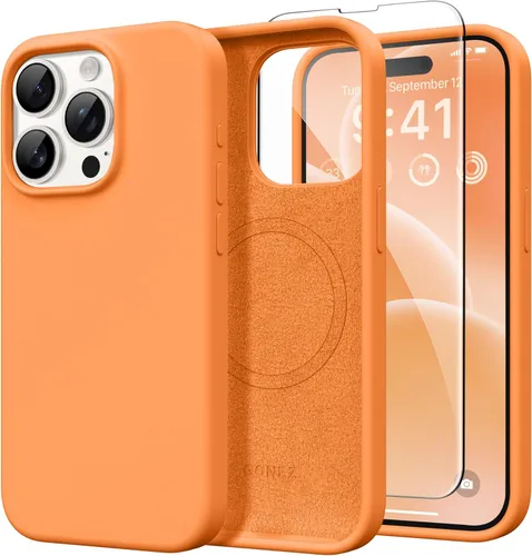 Vista 196 de GONEZ Funda magnética para iPhone 14, compatible con Magsafe, con protector de pantalla + protector de cámara, forro de microfibra antiarañazos