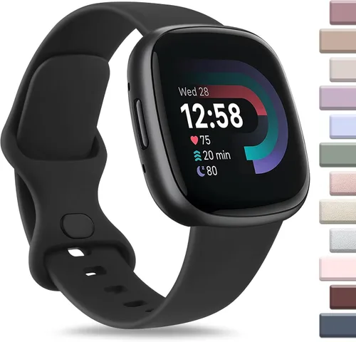 Vista 21 de AK Correa deportiva compatible con Fitbit Sense 2, Versa 4, Versa 3, correas clásicas de silicona suave para reloj inteligente, para mujeres