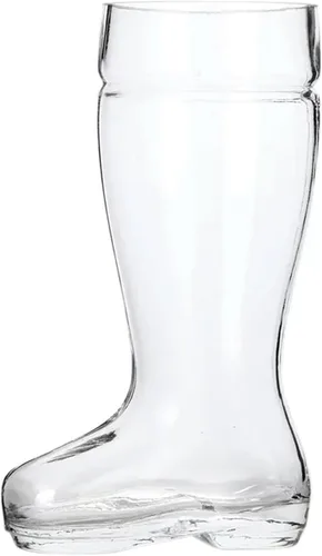 Vista 2 de Chefcaptain Juego de 2 tazas de cerveza de vidrio enormes de 1 litro, transparentes, 1 litro