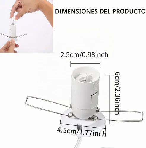 Vista 2 de SCOMX WhiteHimalayan - Cable de lámpara de sal con interruptor de engranajes, cable de repuesto original con montaje de base con enchufe E12