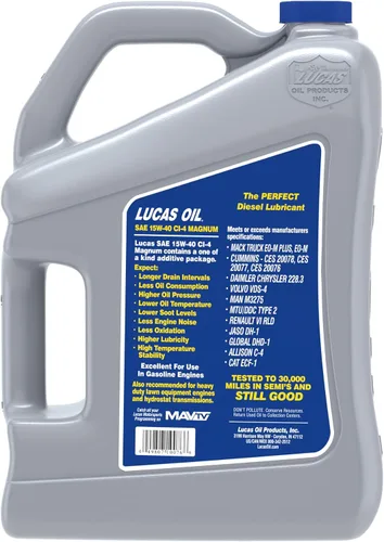 Vista 2 de Lucas Oil 10076 SAE 15W-40 API CI-4 Magnum Aceite de Motor para Trabajo Pesado - 1 Galón