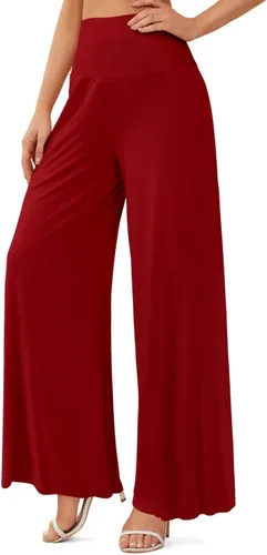 Vista 2 de JZC Pantalones de descanso estilo palazzo para mujer, elásticos, de pierna ancha, informales, cómodos, de tiro alto, holgados, tallas S - 3XL