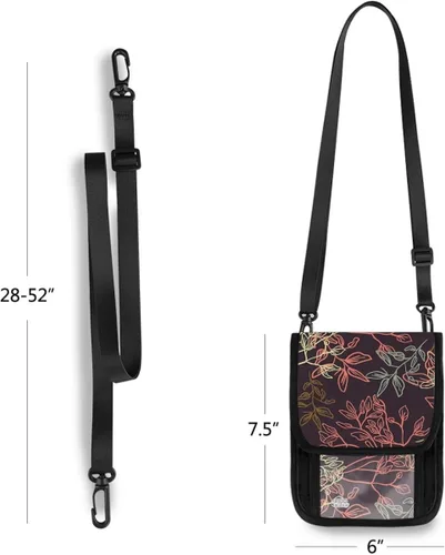 Vista 3 de RFID Blocking Travel Neck Wallet - Flower Blossom Rose Peonies Passport Holder Neck Pouch for Women Men Waterproof Cash Documents Crossbody Bags