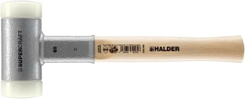 Vista 12 de Halder SuperCraft Dead Blow Mallet 3366.020 - Mazo sin rebote, inserciones de nailon duro, mango de madera de nogal americano con protector